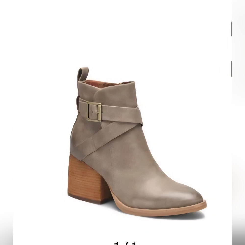 Kork-Ease Taupe Ankle Boots with Strap
